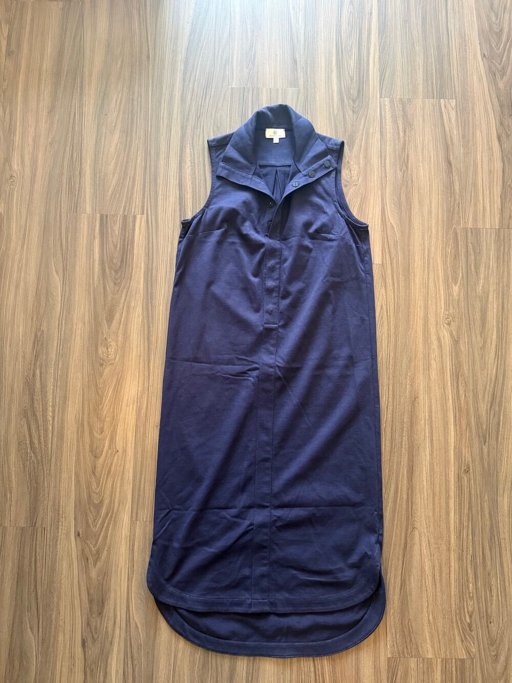 AG Adriano Goldschmied Women’s Small Navy Sleeveless Maxi Shirt Dress